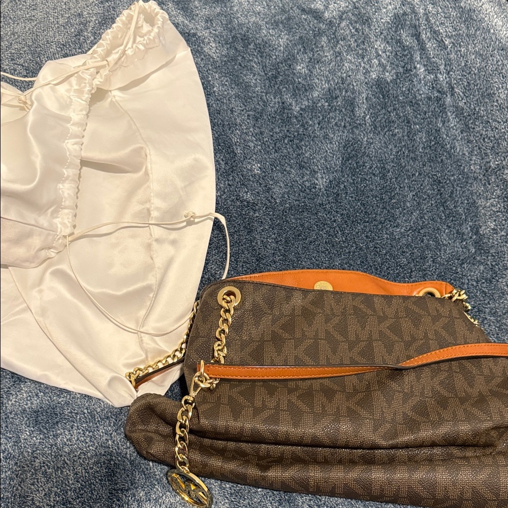 Michael Kors Brown and Orange Shoulder Bag